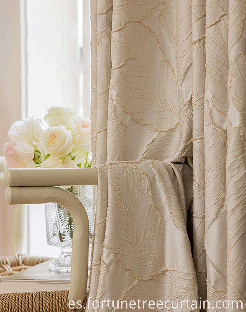 Classial Golden Eedge French Relief Jacquard Curtains